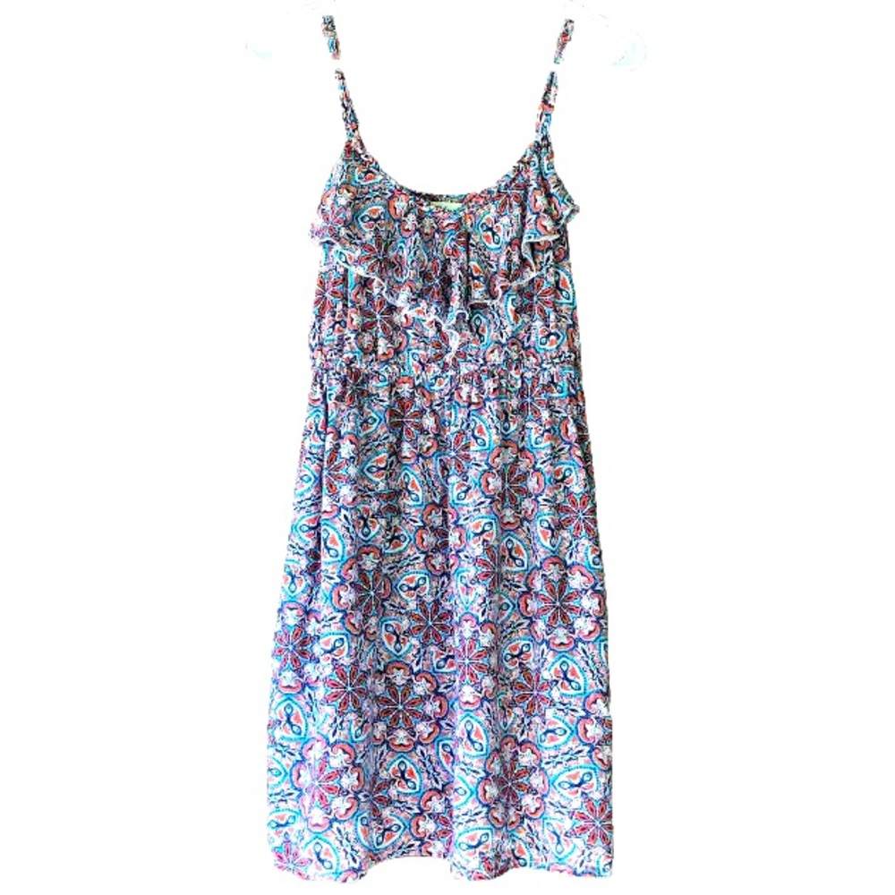 Red Camel Summer Mini Dress Floral W Pockets Womens Size Medium